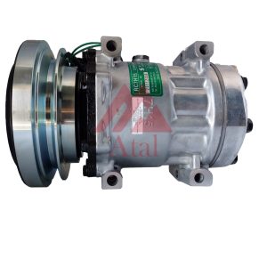 COMPRESSOR SANDEN MÁQUINA CASE 865B/D4E PASSANTE DESCARGA/SUCÇÃO TRASEIRA 24 VOLTS POLIA 1A 138MM