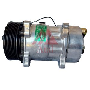 COMPRESSOR SANDEN 7H15 MÁQUINA NEW HOLLAND POLIA 8PK 119MM 12 VOLTS 8 ORELHAS R134A DESCARGA/SUCÇÃO TRASEIRA ORING
