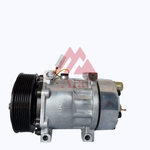 COMPRESSOR SANDEN 7H15 CAMINHÃO VOLVO POLIA 8PK 132MM 24 VOLTS COM SAÍDA DESCARGA E SUCÇÃO TRASEIRA ORING