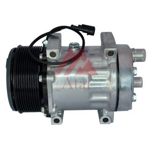 COMPRESSOR SANDEN 7H15 NEW HOLLAND P7040 10PK 119MM 12 VOLTS SAÍDA TRASEIRA ROSCA PASSANTE