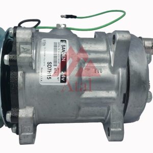 COMPRESSOR SANDEN 7H15 POLIA 2A 125MM 24 VOLTS 8 ORELHAS SAÍDA TRASEIRA