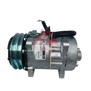COMPRESSOR SANDEN FLX POLIA 2A 125MM 24 VOLTS 8 ORELHAS SAIDA TRASEIRA ENGATE USA