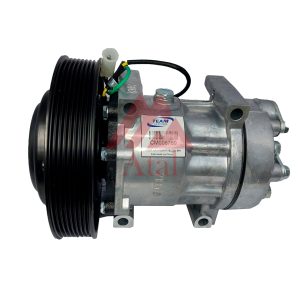COMPRESSOR SANDEN 7H15 VOLVO POLIA 8PK 180MM 24 VOLTS PASSANTE SAÍDA TRASEIRA ENGATE