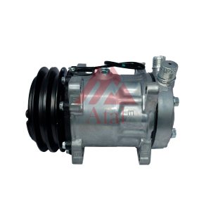COMPRESSOR SANDEN 7H15 MÁQUINA NEW HOLLAND POLIA 2A 132MM 24 VOLTS 8 ORELHAS SAÍDA PARA CIMA ROSCA