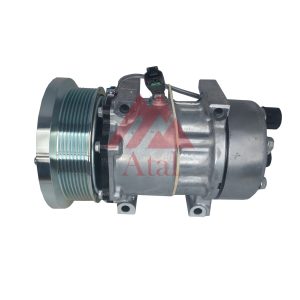 COMPRESSOR SANDEN 7H15 CATERPILLAR POLIA 8PK 12 VOLTS 4 PASSANTE SAÍDA TRASEIRA