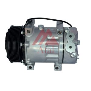 COMPRESSOR SANDEN 7H15 CAMINHÃO SCANIA SAÍDA LATERAL ENGATE 2007 POLIA 8PK 119MM 24 VOLTS PASSANTE