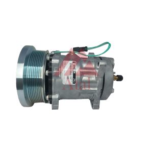 COMPRESSOR SANDEN 7H15 CATERPILLAR POLIA 8PK 24 VOLTS 8 ORELHAS SAIDA TRASEIRA ENGATE