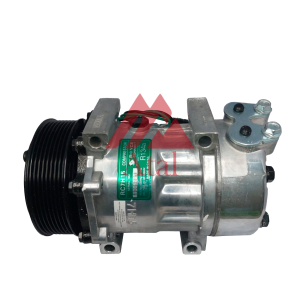COMPRESSOR SANDEN 7H15 SCANIA 2008>2013 POLIA 8PK 119MM 24 VOLTS SAÍDA PARA CIMA
