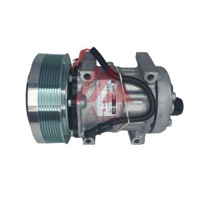 COMPRESSOR SANDEN 7H15 CASE/CATERPILLAR POLIA 8PK 12 VOLTS PASSANTE SAIDA ROSCA