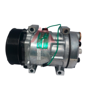 COMPRESSOR SANDEN 7H15 POLIA 8PK 119MM 24 VOLTS PASSANTE DESCARGA/SUCÇÃO TRASEIRA ENGATE