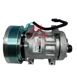 COMPRESSOR SANDEN 7H15 CATERPILLAR POLIA 8PK 152MM 24V 4 PASSANTE SAÍDA ROSCA