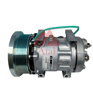 COMPRESSOR SANDEN 7H15 CATERPILLAR 924K POLIA 8PK 24 VOLTS PASSANTE SAIDA TRASEIRA